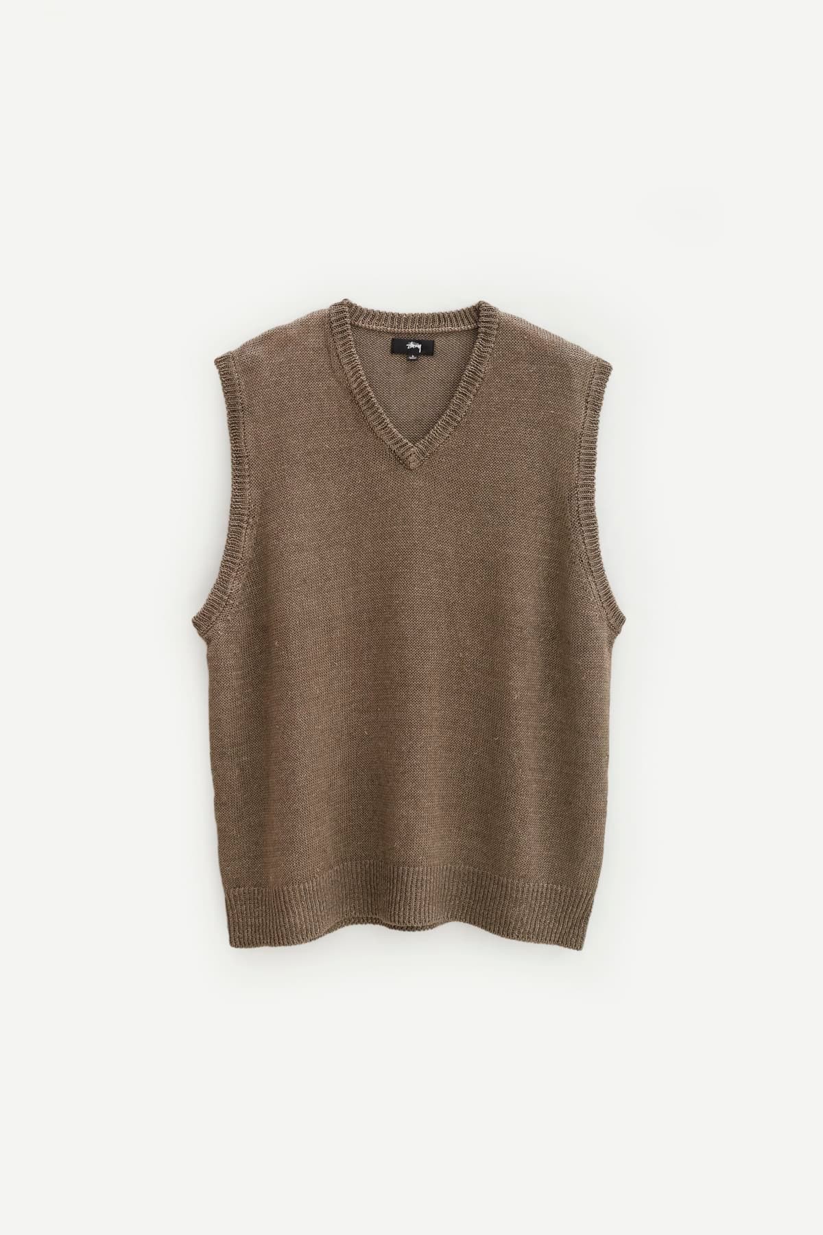 STUSSY STONE LOOSE KNIT LINEN VEST | IAMNUE