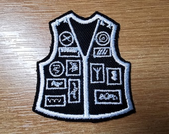 バトルジャケット 刺繍パッチジャケット パロディ デスメタル ブラック
