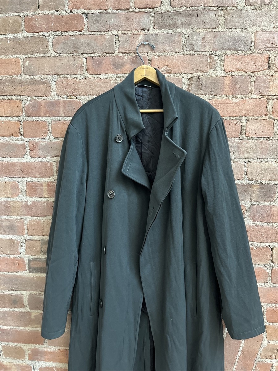 Vintage Giorgio Armani Collezioni Men Coat, Sz 44, Teal 100% Wool