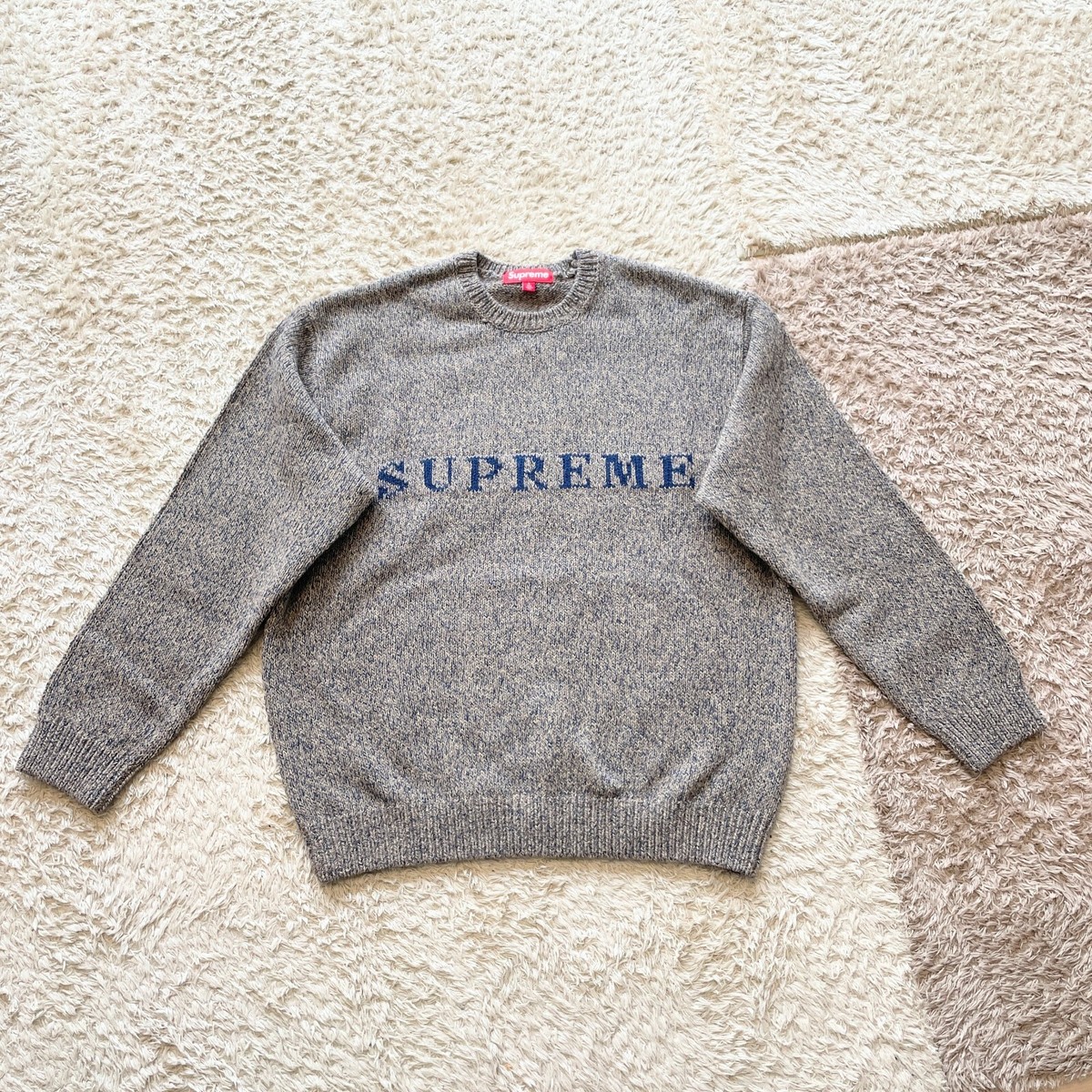 Supreme Contrast Logo Sweater Black Taupe Red 3colors 25SS | eBay