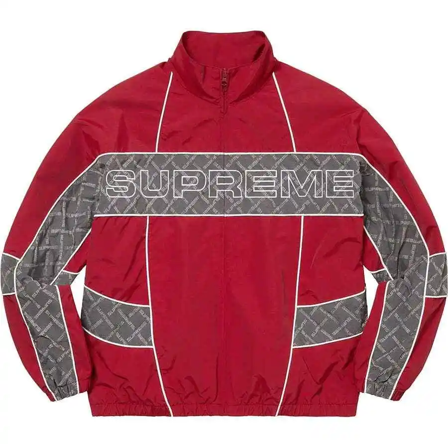 Supreme Jacquard Panel Track Jacket Red Men's M FW22 AUTHENTIC | eBay
