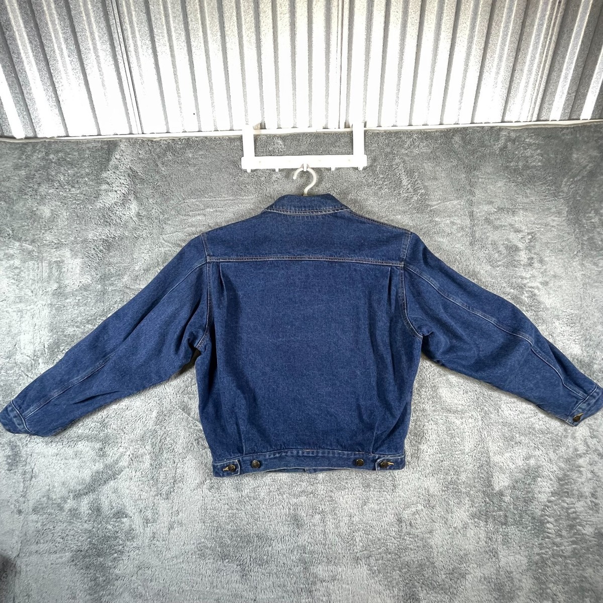 VTG Giorgio Armani Fleece Lined Jean Jacket Mens Small Blue Denim
