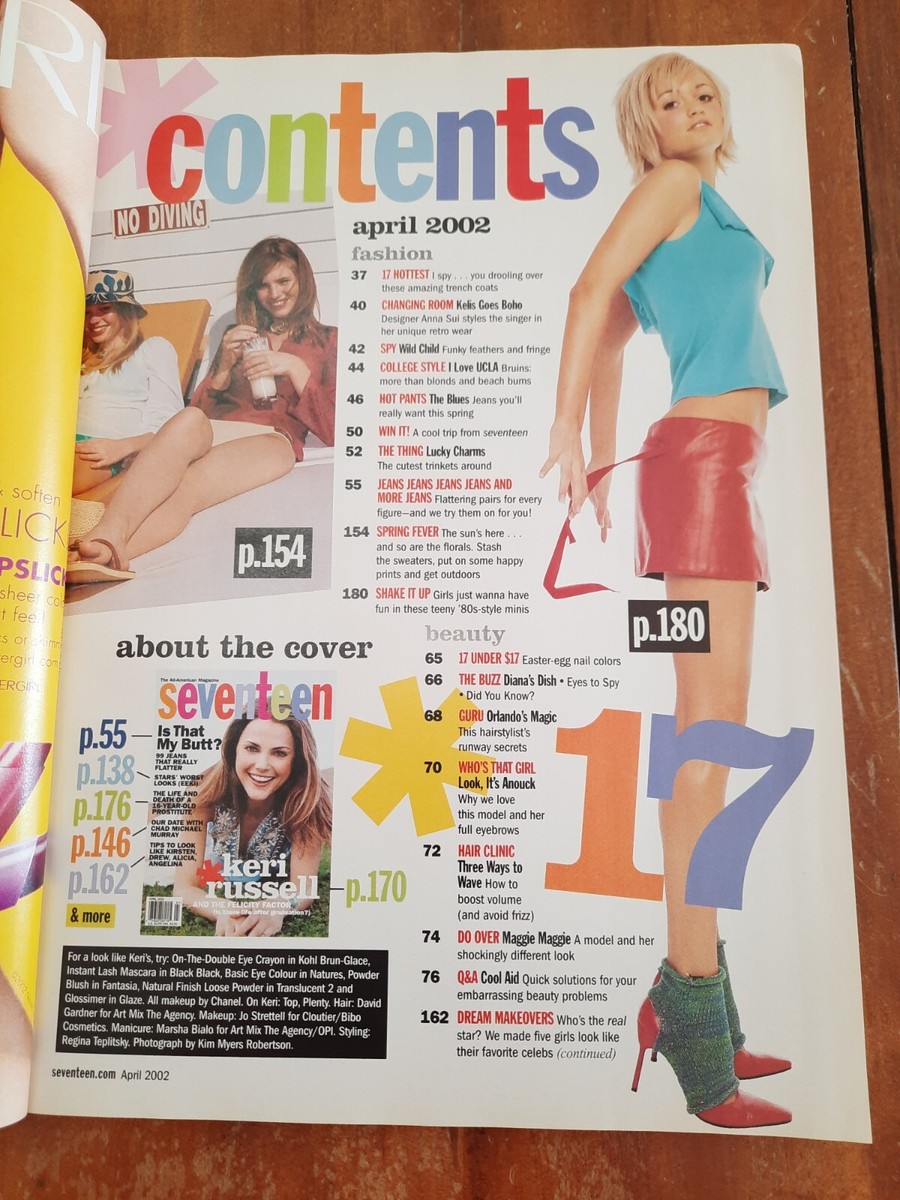 Vintage Seventeen Magazine April 2002 Keri Russell Tweet