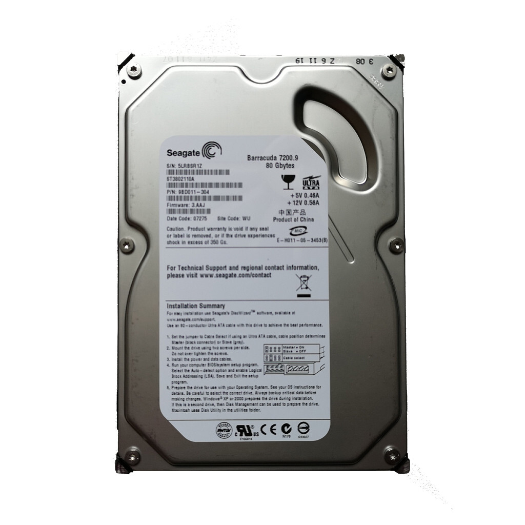 Seagate 80GB ST3802110A 7200 RPM PATA IDE 3.5