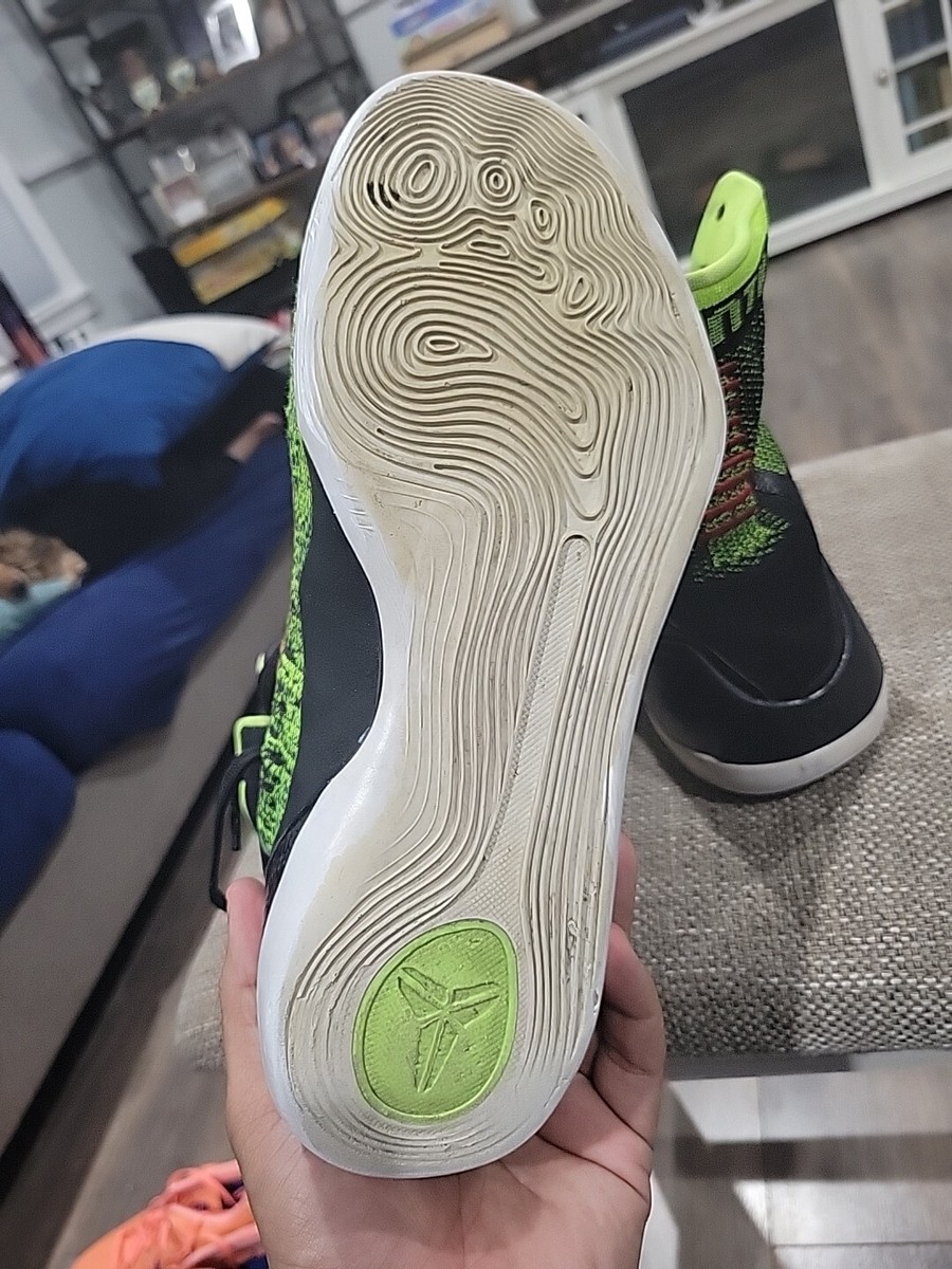Size 8.5 Nike Kobe 9 IX Elite Flyknit Green Mamba Basketball Shoes