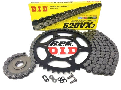 2019-2020 KAWASAKI ZX-6R ZX636 DID VX3 SILVER 520 OEM CHAIN AND