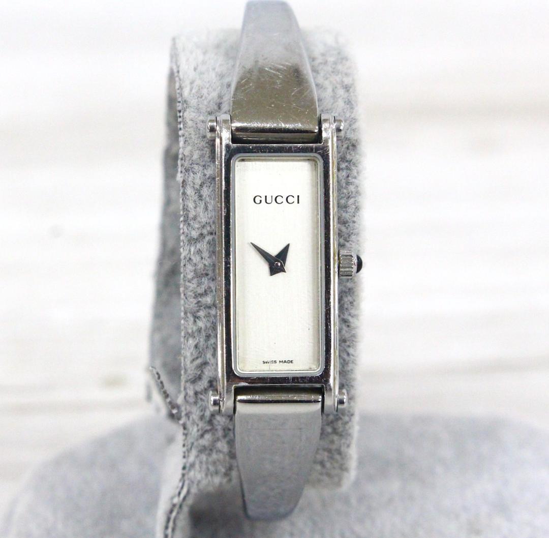 GUCCI 1500L Silver White WOMEN'S Watch Vintage Near Mint Working