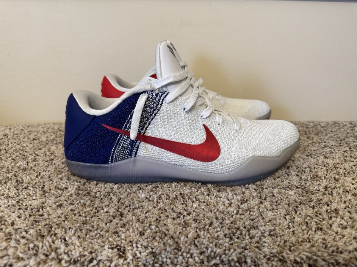 Nike Kobe 11 Elite Low USA, 822675-184, Red/White/Blue, Men's Size