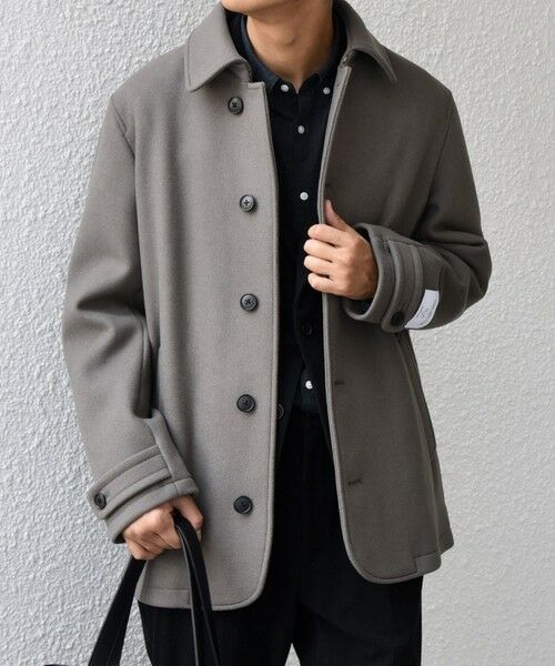 SHIPS any: PURE WOOL MELTON シングル Pコート 25AW◇ （ピーコート