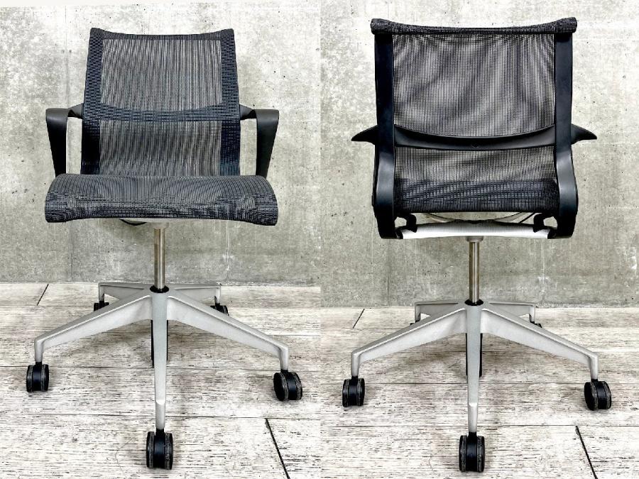 中古】セトゥーチェア Herman Miller/ハーマンミラー 肘付ローバック