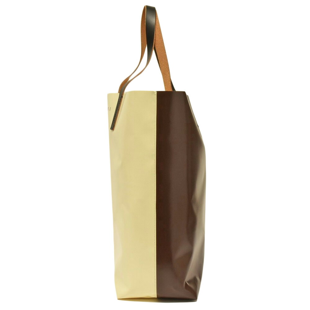 MARNI（マルニ）ポリエステル×レザーバイカラーロゴトートバッグ