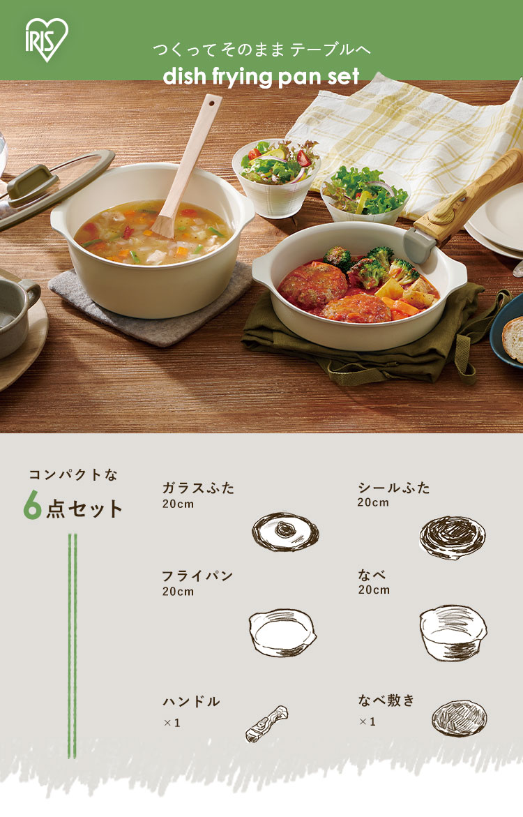 フライパン セット 6点 送料無料 お皿になるフライパン 6点セット DPAN