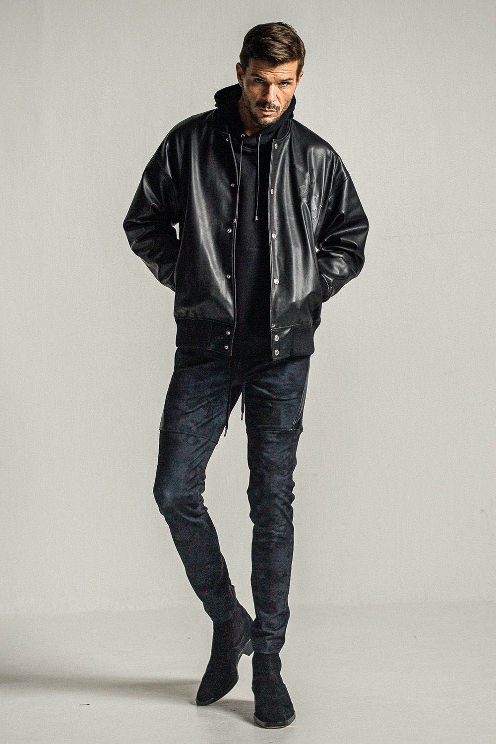 RESOUND CLOTHING - LEATHER VARSITY JACKET / レザー バーシティ