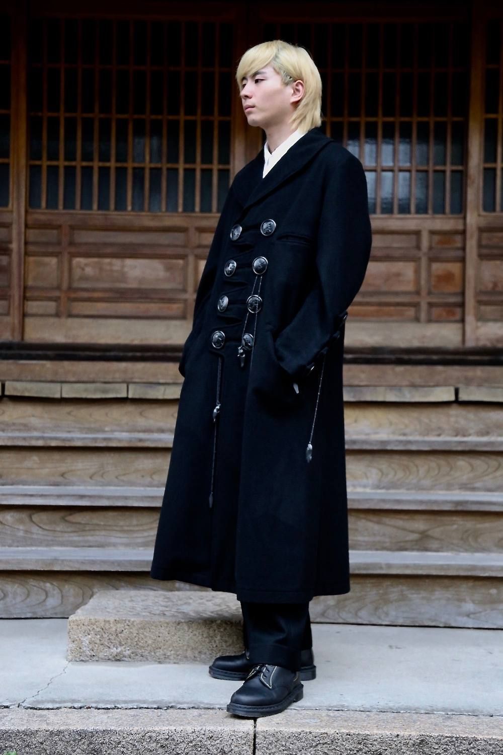 Yohji Yamamoto メルトンデカ黒釦ヘチマコートスタイル2019.10.23