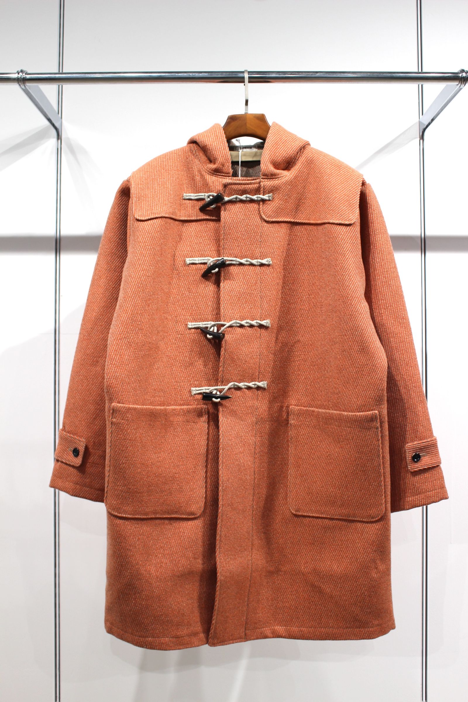INTERIM - HYPER BIG CASHMERE HEAVY ROYAL NAVY DUFFEL COAT | ORANGE