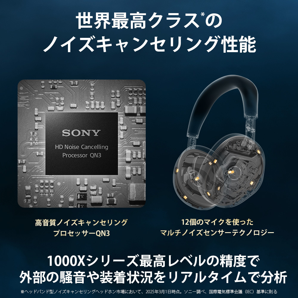 ブルートゥースヘッドホン ブラック WH-1000XM6 BM ［ノイズキャンセ