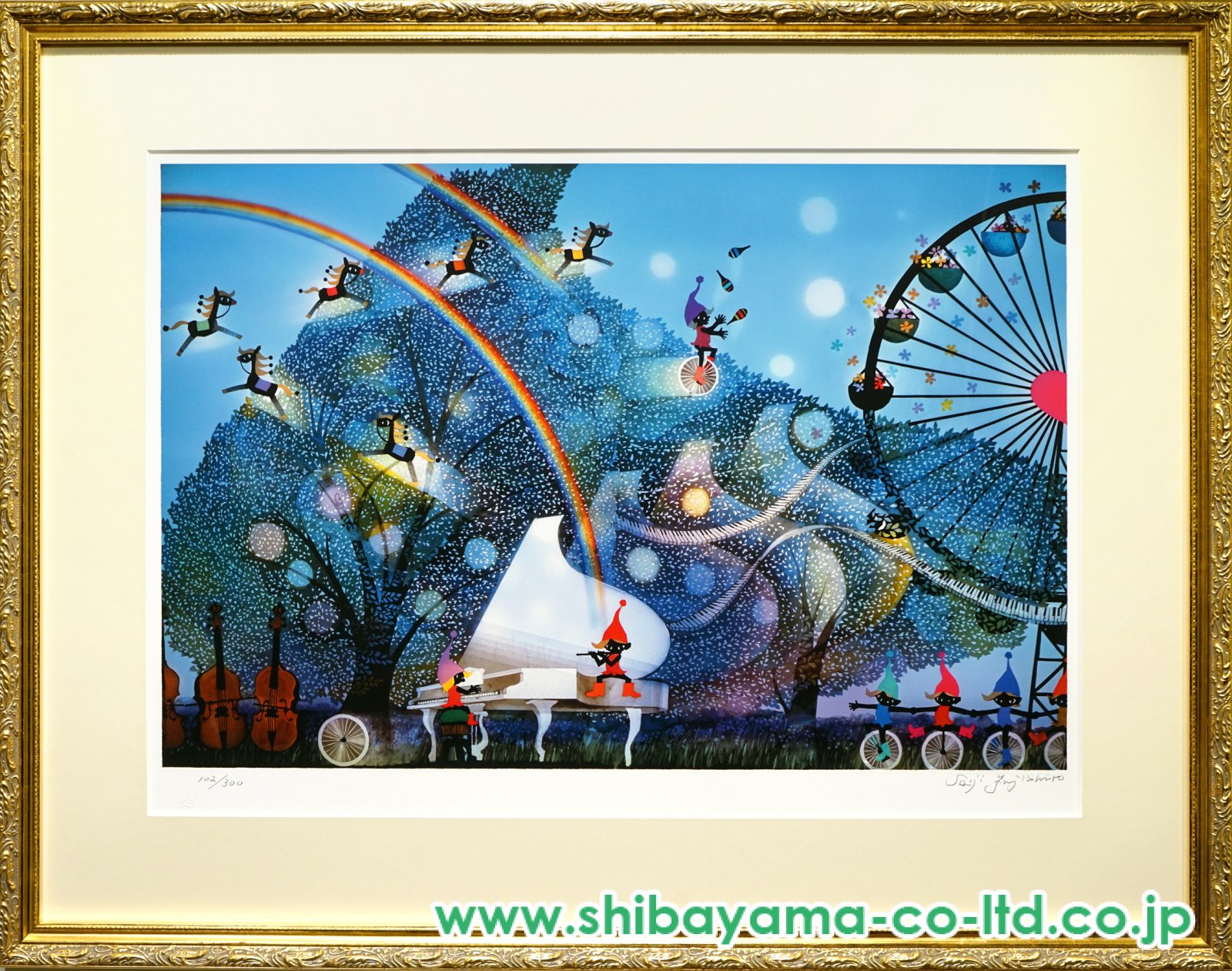 藤城清治「風の中の白いピアノ」セリグラフ :: 絵画買取・販売 - シバヤマ