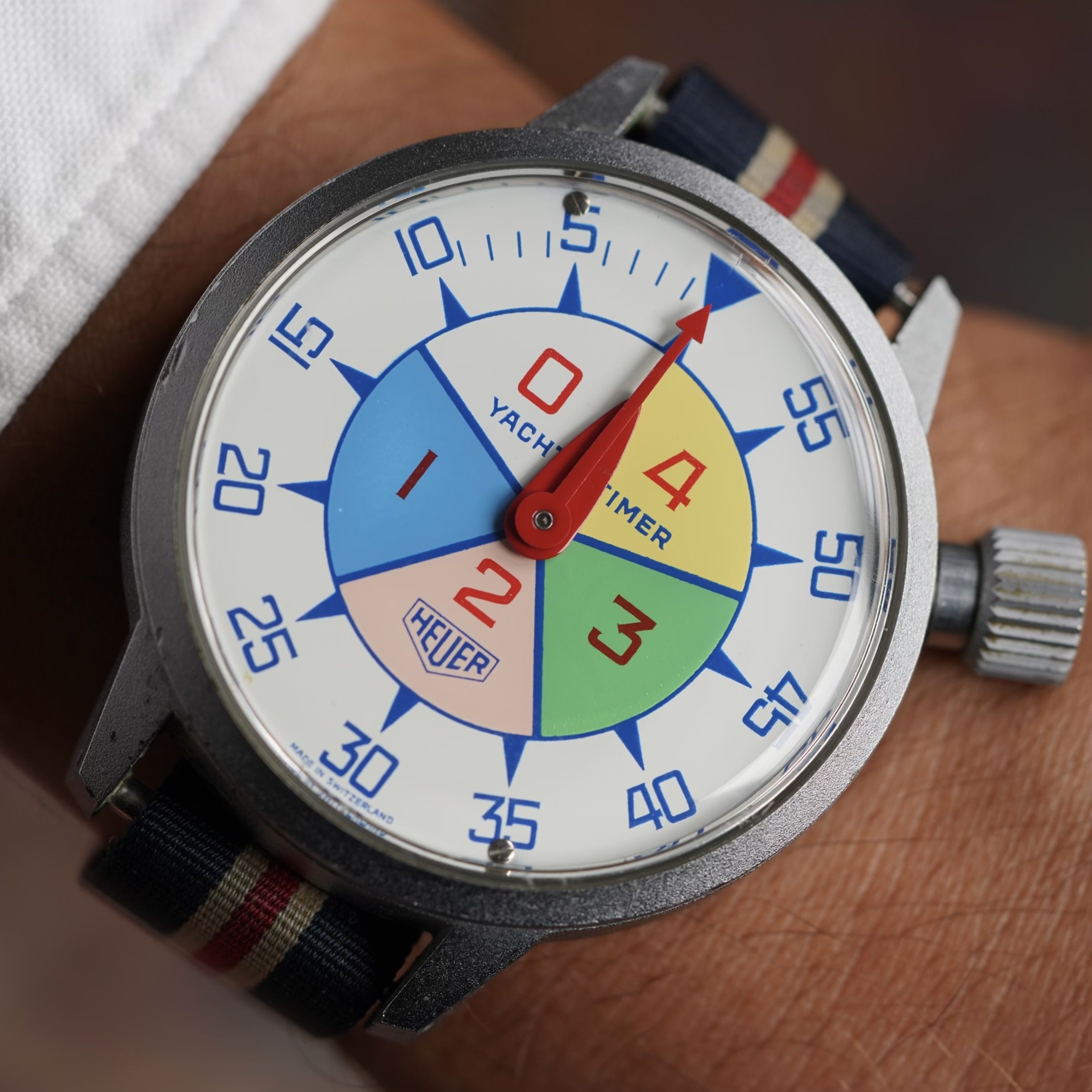 Heuer Yacht-Timer On Original Strap — Wind Vintage