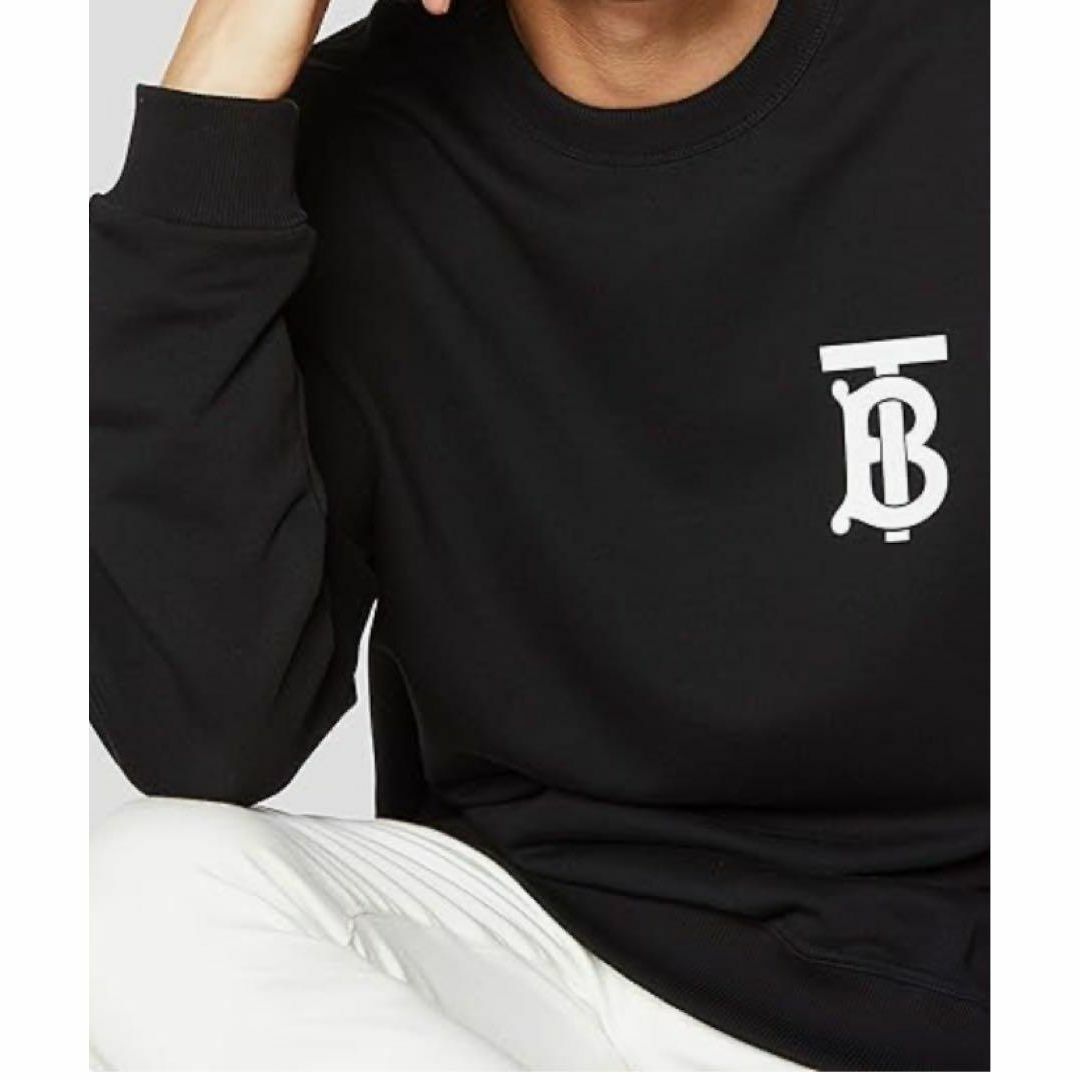 BURBERRY - バーバリー TB コットン スウェットシャツ ブラック L