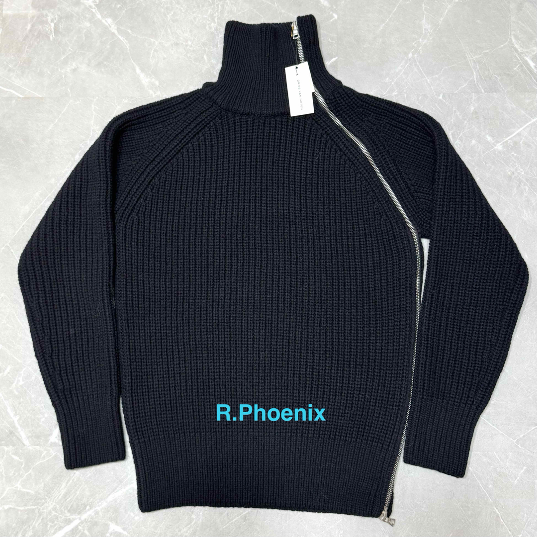 DRIES VAN NOTEN - 【DRIES VAN NOTEN】BLACK ZIPPED SWEATER Sの通販