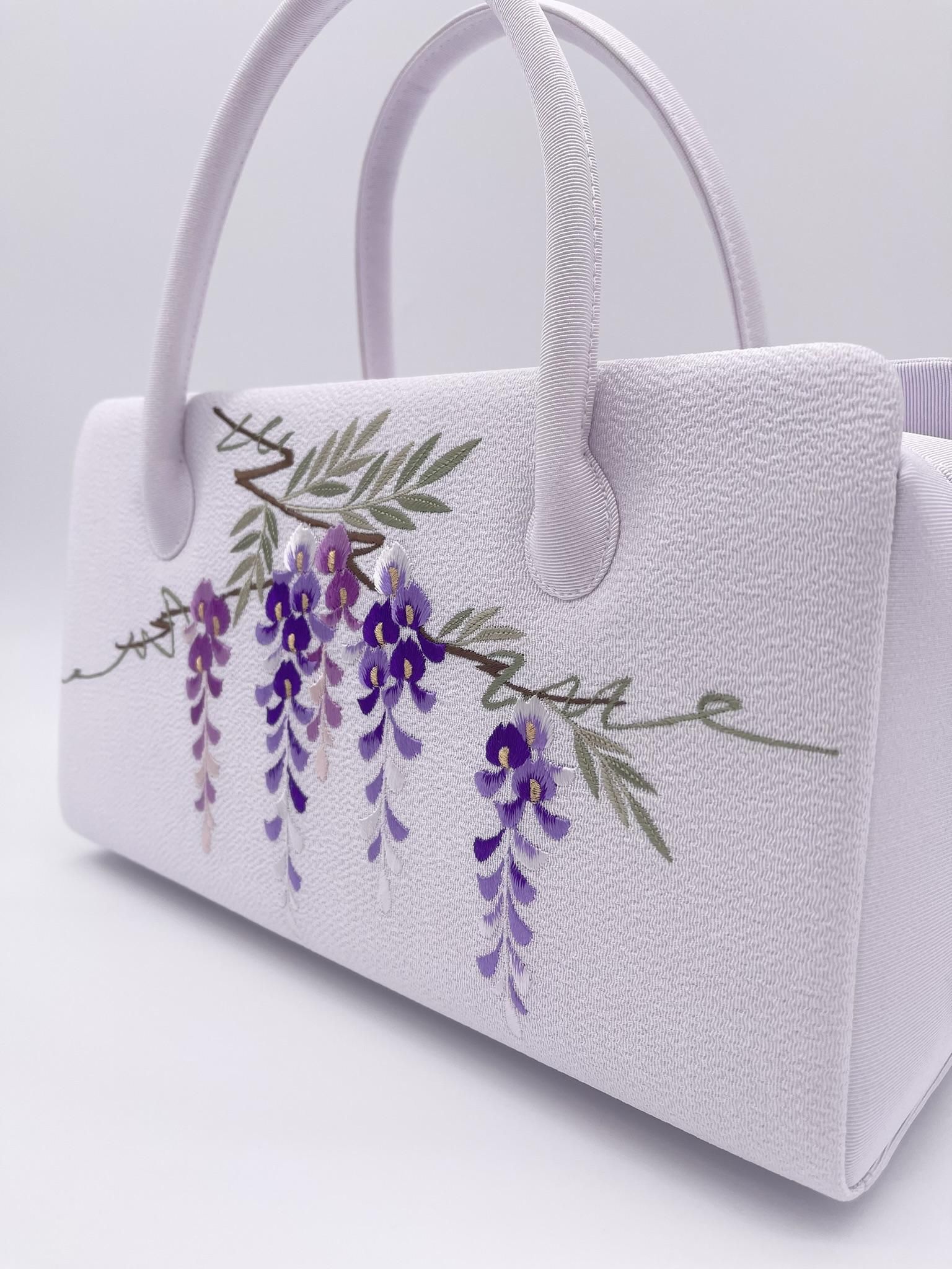 兎金] 利休バッグ（刺繍・藤の香）