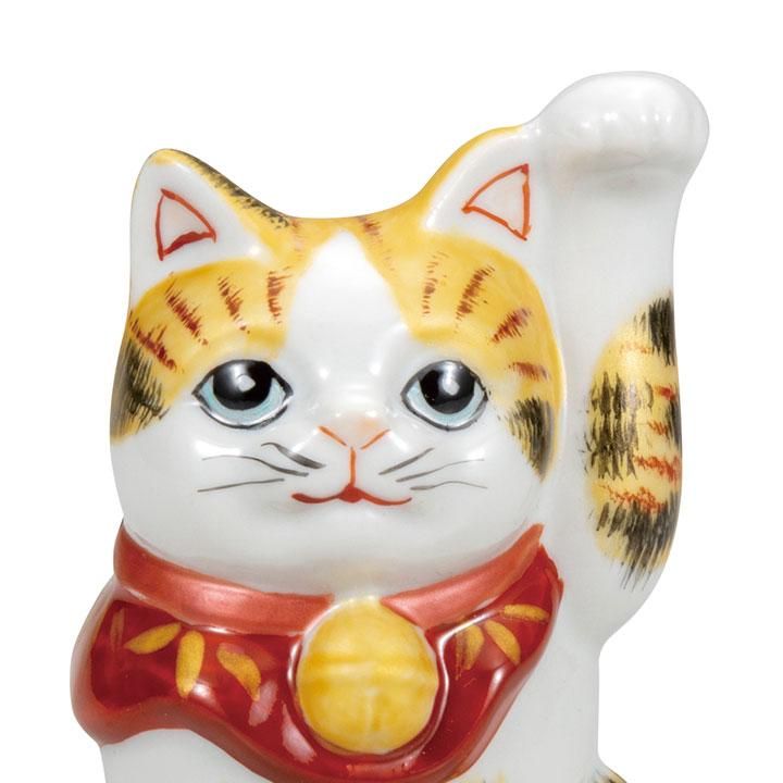 2.8号 招き猫 金彩三毛