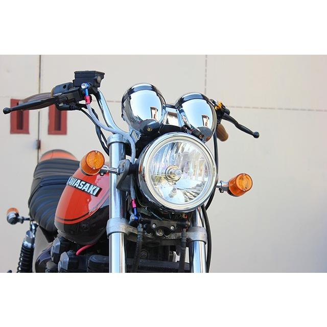 ガラスレンズ メッキ 180mm ヘッドライト クリア 新品 汎用 ZRX400
