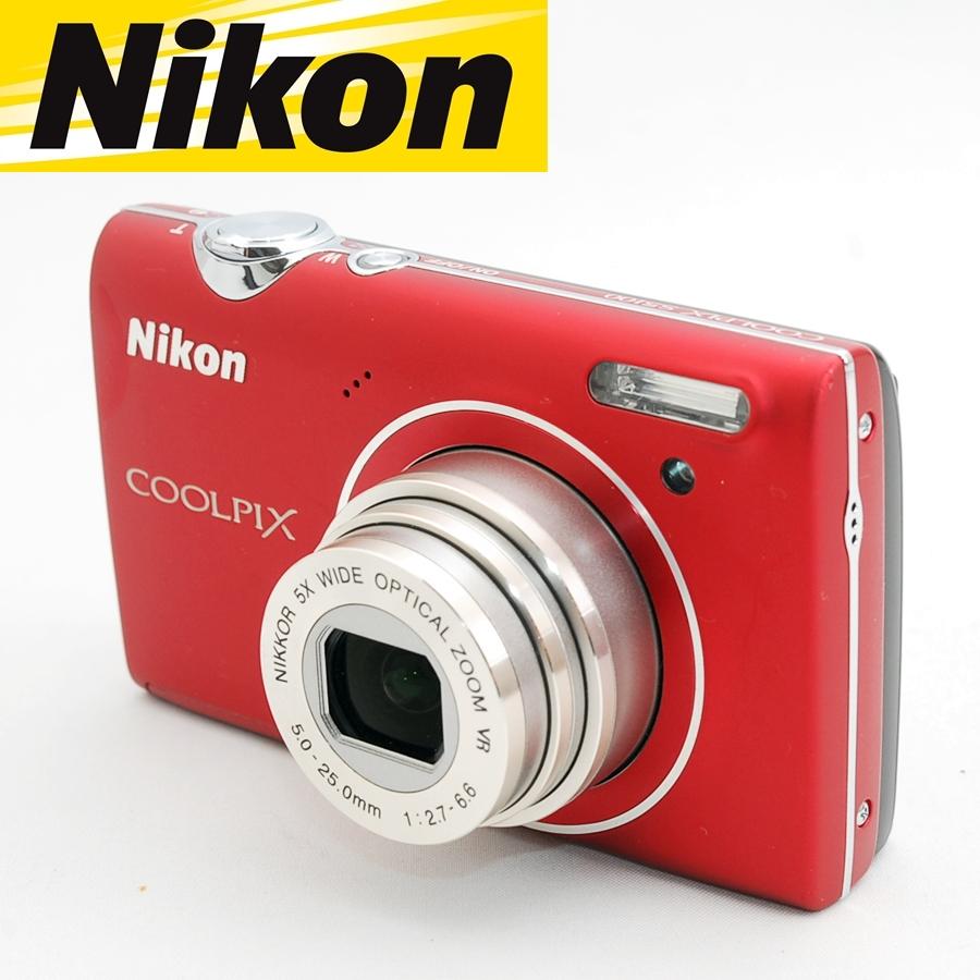 COOLPIX ニコン Nikon S5100 レッド 1220万画素 5倍ズーム コンデジ