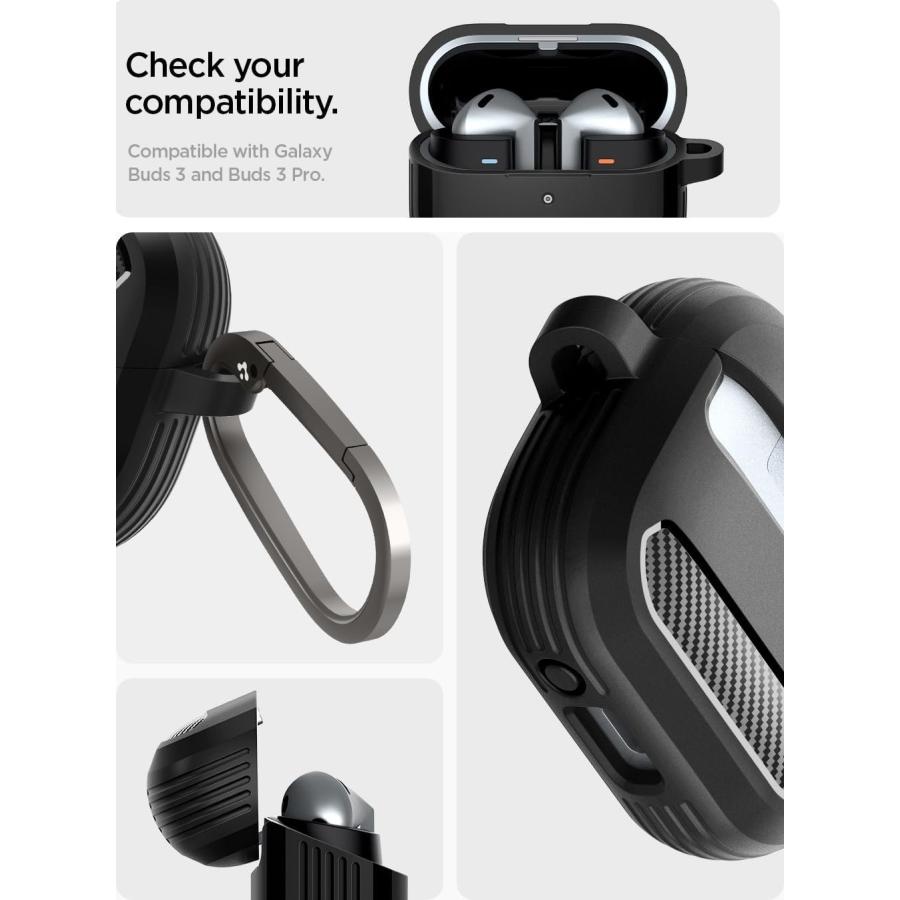 Spigen Galaxy Buds 3 Pro ケース/Buds ケース 耐衝撃 PC TPU 二重構造