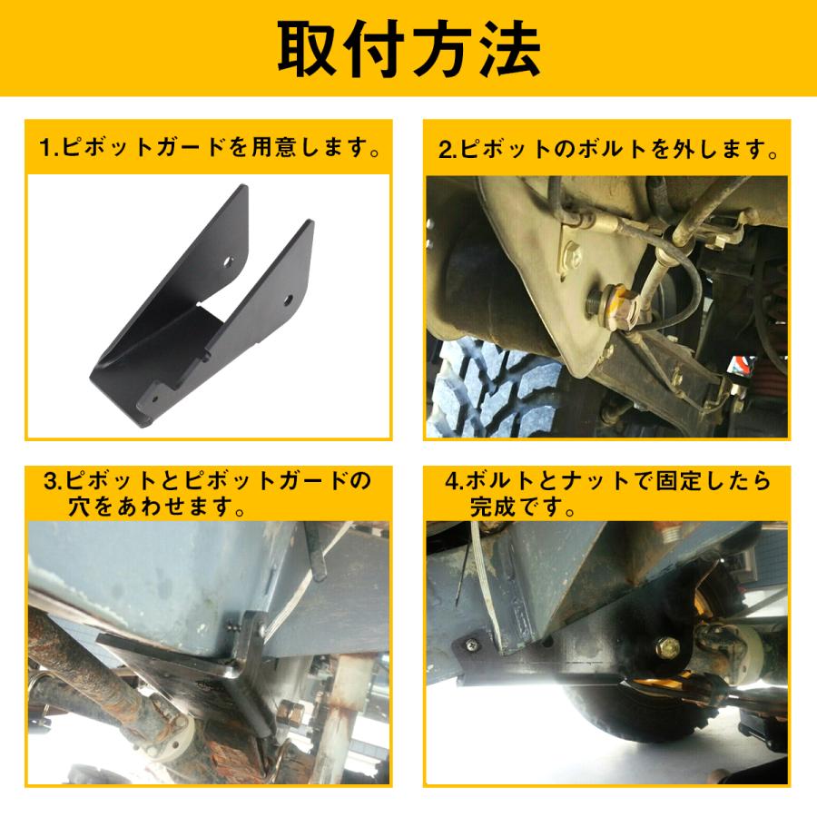 ジムニー JA11 フロント リーフ ピボットガード ブラック/黒