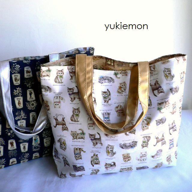 yukiemon ユキエモン バッグ リバーシブル A4 トートバッグ エコバッグ