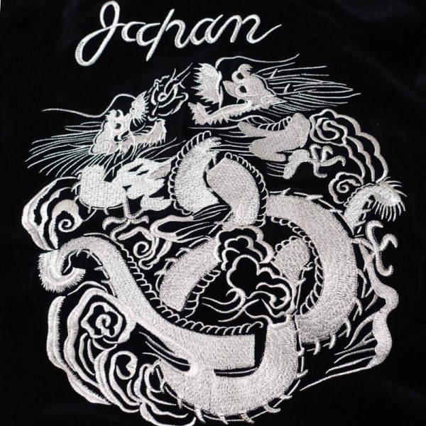 Japanesque 龍虎鷹刺繍サテン/別珍リバーシブルスカジャン