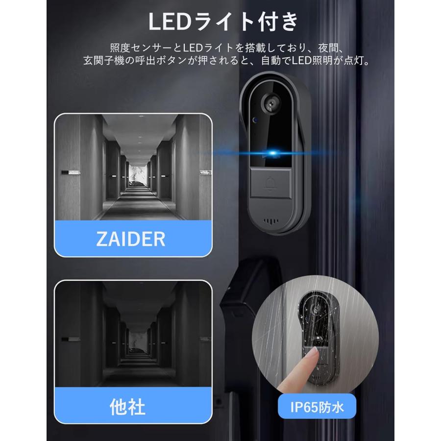 テレビドアホン インターホン カメラ付き 工事不要 【双方向通話/録画