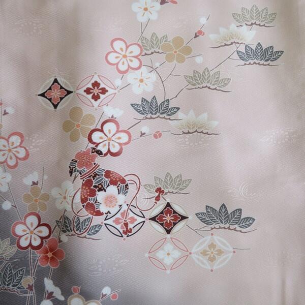 H.L（アッシュ・エル） 【H.L訪問着 単品】サーモンピンク系花柄【235