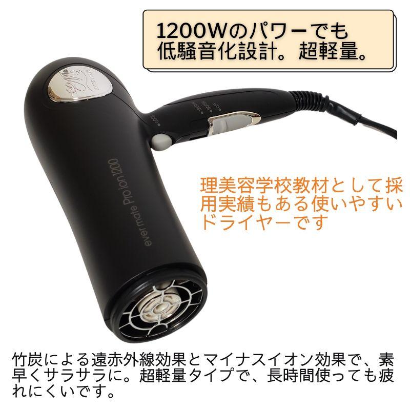 エバーメイト プロイオンドライヤー 1200 マットブラック 黒 1200W