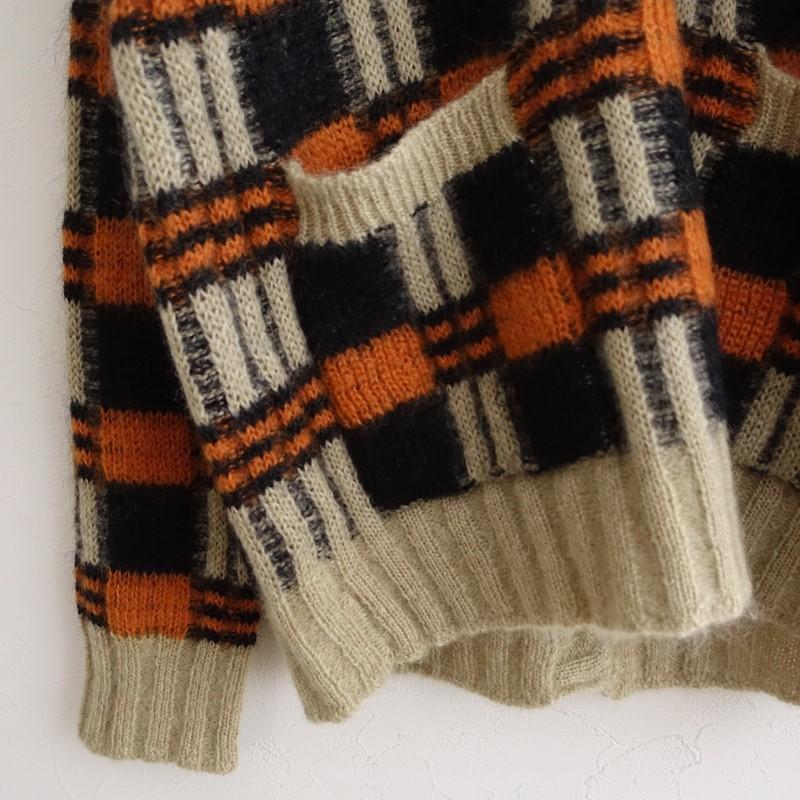 美品】マルニ MARNI *W Checkered Button Down Sweater モヘヤ混