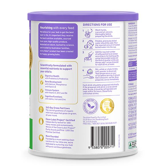 Bubs（バブズ）オーガニック Organic 粉ミルク ステップ3（1歳〜3歳