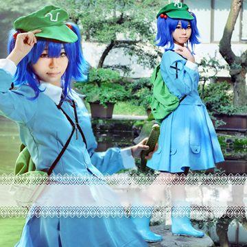 オーダーメイド コスプレ衣装 東方Project 河城にとり ウィッグ 靴