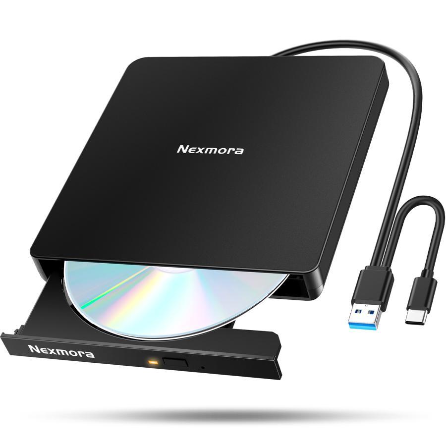 DVDドライブ 外付け ケーブル内蔵 usb3.0 静音 高速 軽量 コンパクト