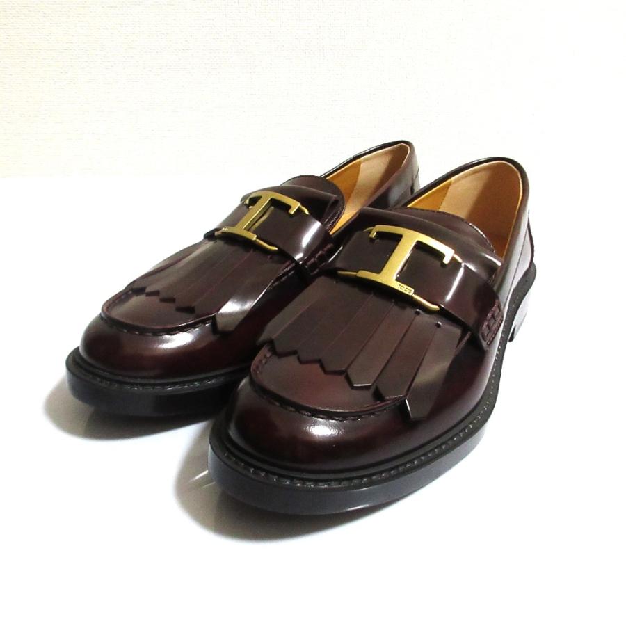 未使用 TOD'S トッズ Tタイムレス フリンジ ローファー シューズ