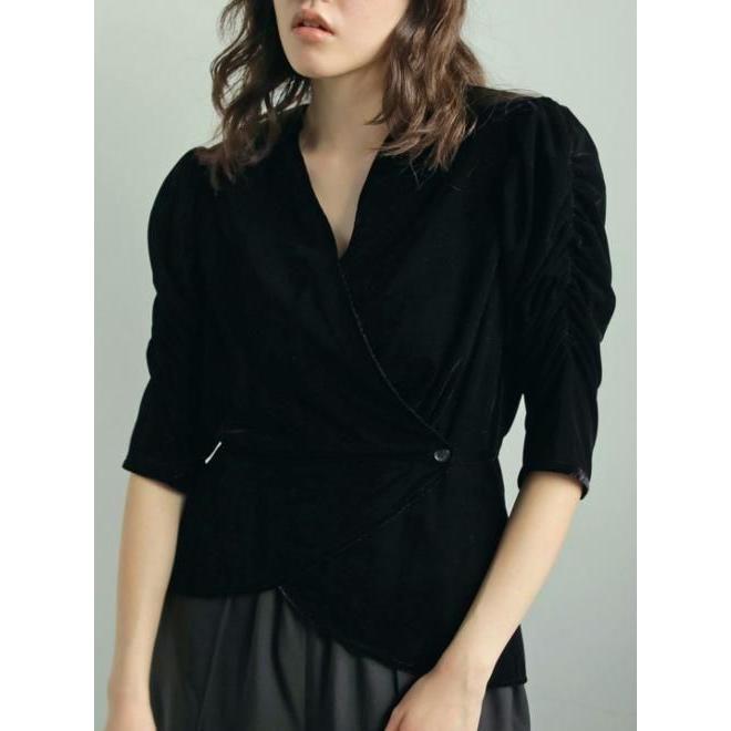 anuke（アンヌーク） Gather Velour Blouse 25秋冬予約2 62420402