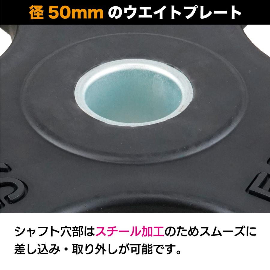 オリンピックプレート 20kg 2枚組 径50mm ラバー材質 ダンベルプレート