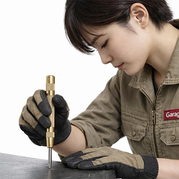 ハンマー不要 オートセンターポンチ 木工・鉄工作業ドリル下穴に ODGN2