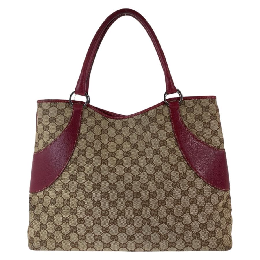 GUCCI（グッチ） GG柄 ブラウン レッド シルバー金具 GGキャンバス