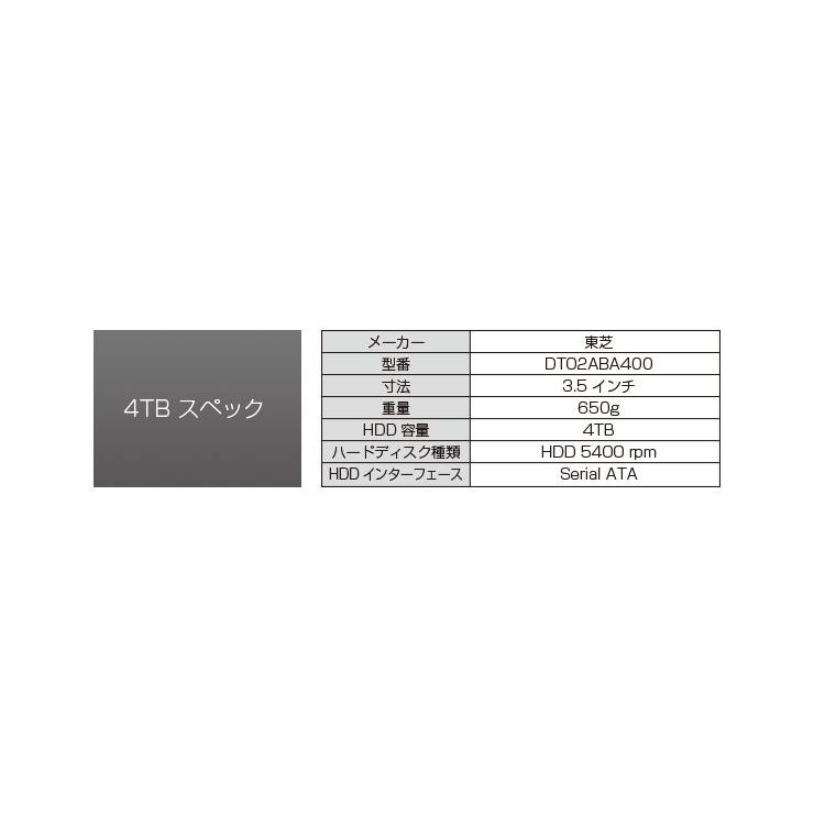 TOSHIBA（東芝） HDD 4TB 単品 TOSHIBA DT02ABA400 SATA 3.5型 : 防犯