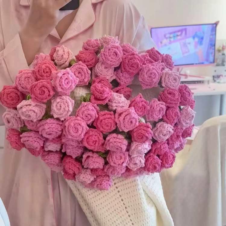 花束ブランケット 完成品 昼寝用 110cm ニットブランケット ニット製