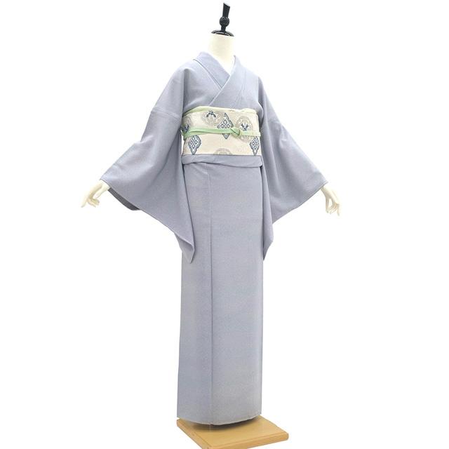 小紋 着物 未使用 正絹 手染め オーキッドグレイ 紫 霞ぼかし
