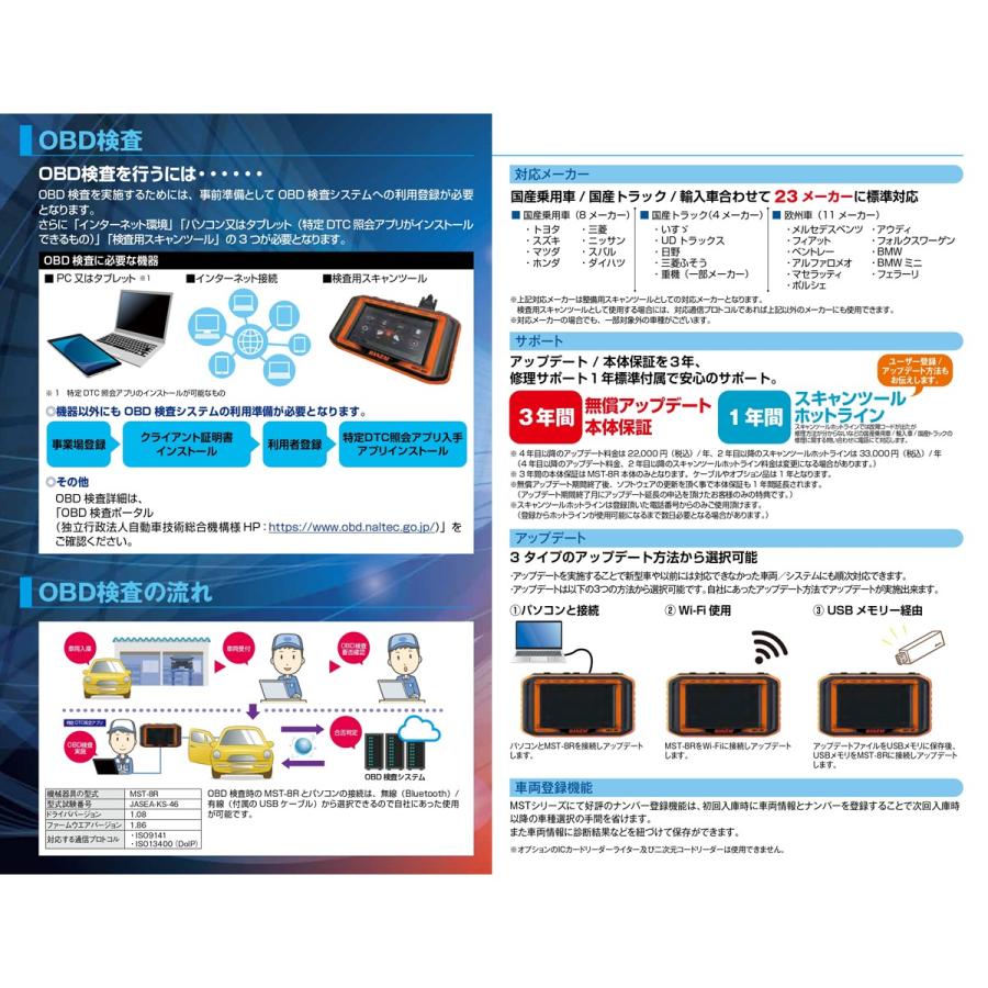 MST-8R 無償アップデート3年付 故障診断機 スキャンツール BANZAI 特定