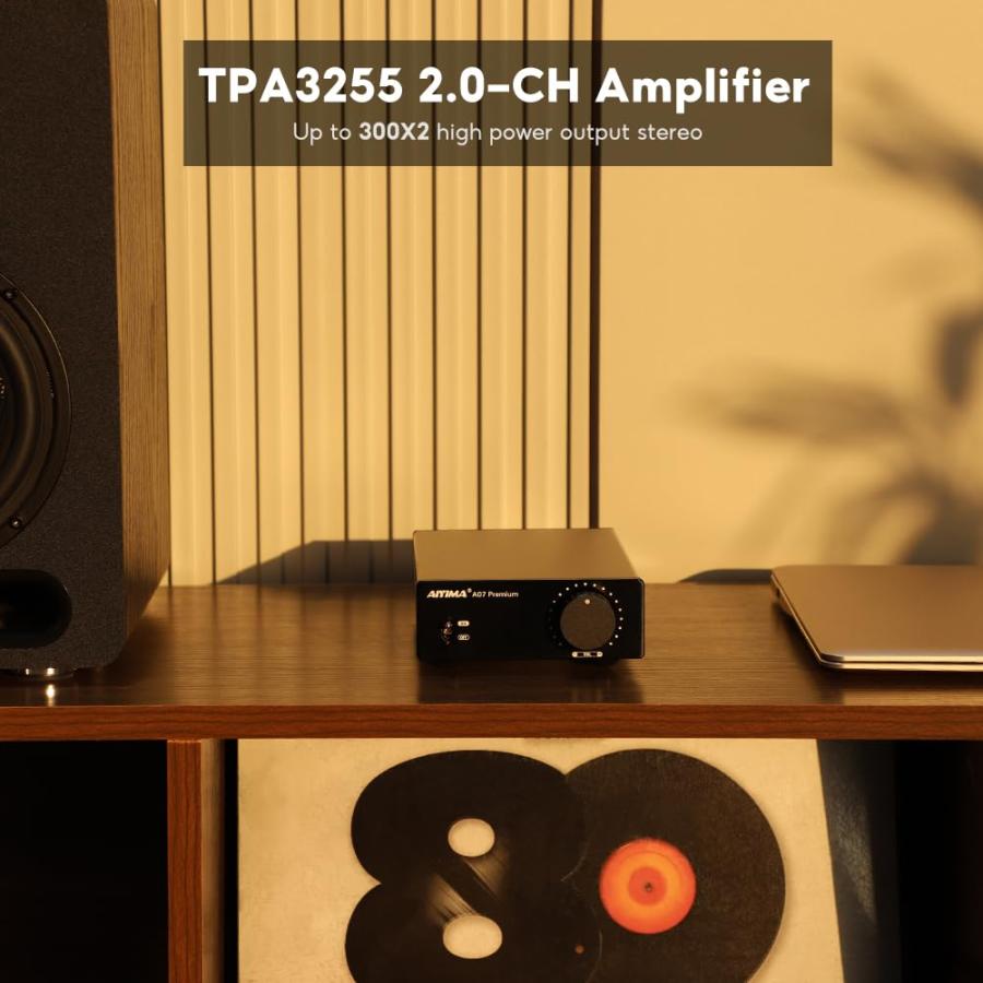 AIYIMA A07 Premium TPA3255 パワーアンプ 300Wx2 D級ステレオデジタル