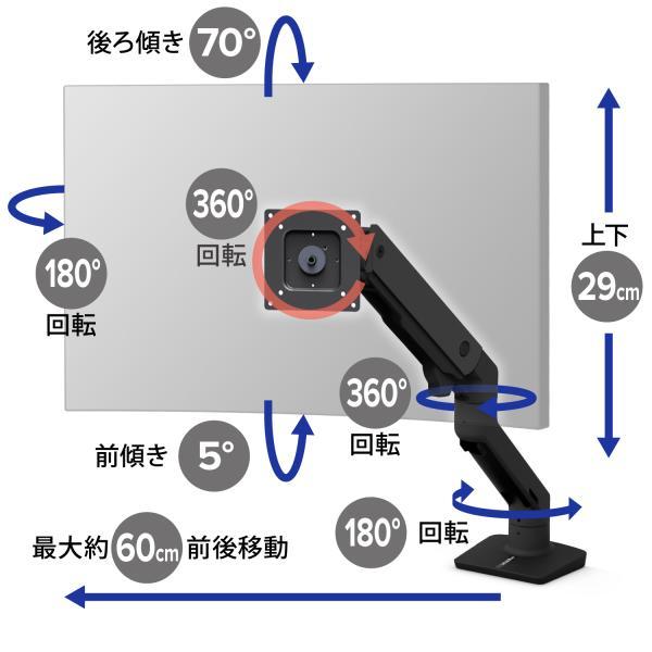 エルゴトロン（ergotron） HX デスクモニターアーム マットブラック 49